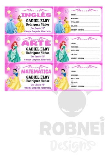 Princesas Disney Etiqueta
